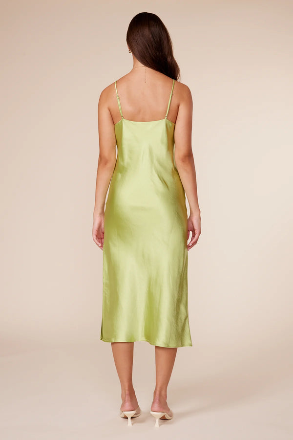 LP Lime Satin Slip Dress