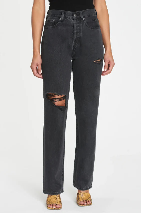 PISTOLA CASSIE SUPER HIGH RISE STRAIGHT - NIGHT SHADE DISTRESSED