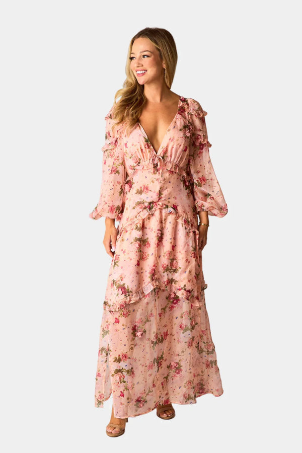 PIA LONG SLEEVE MAXI DRESS - SPELLBOUND