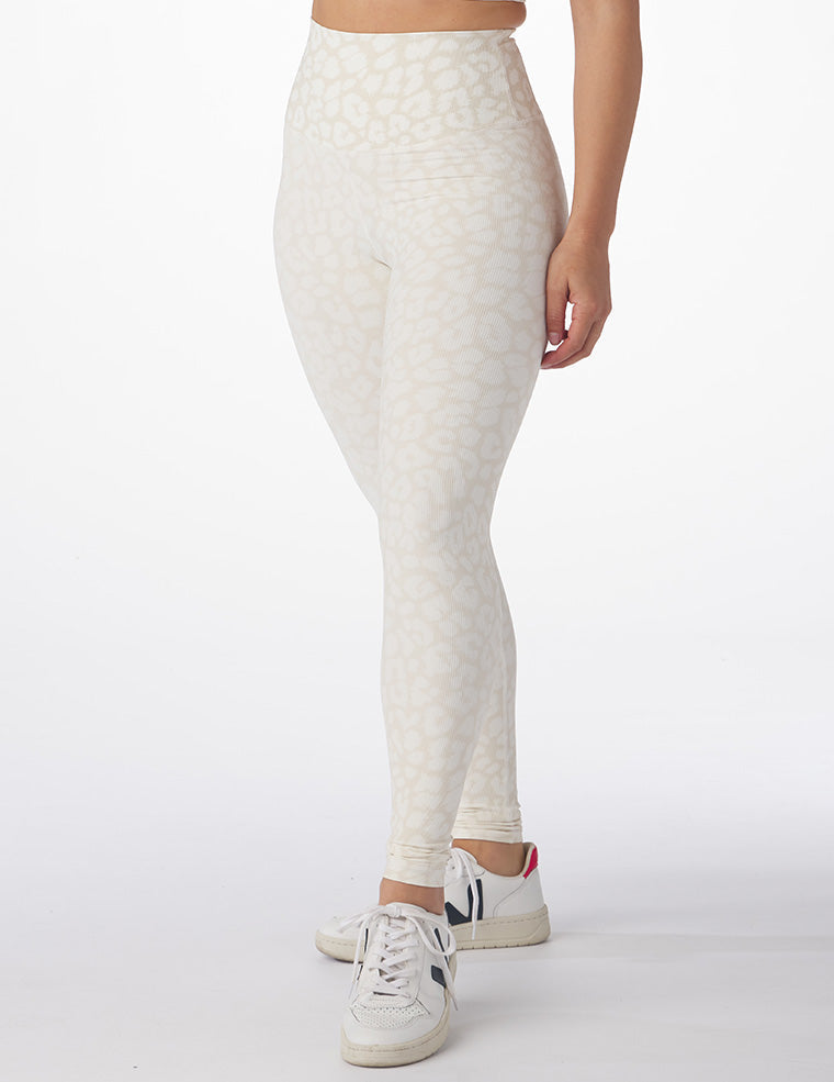 Sultry Legging Rib - Oatmilk Leopard