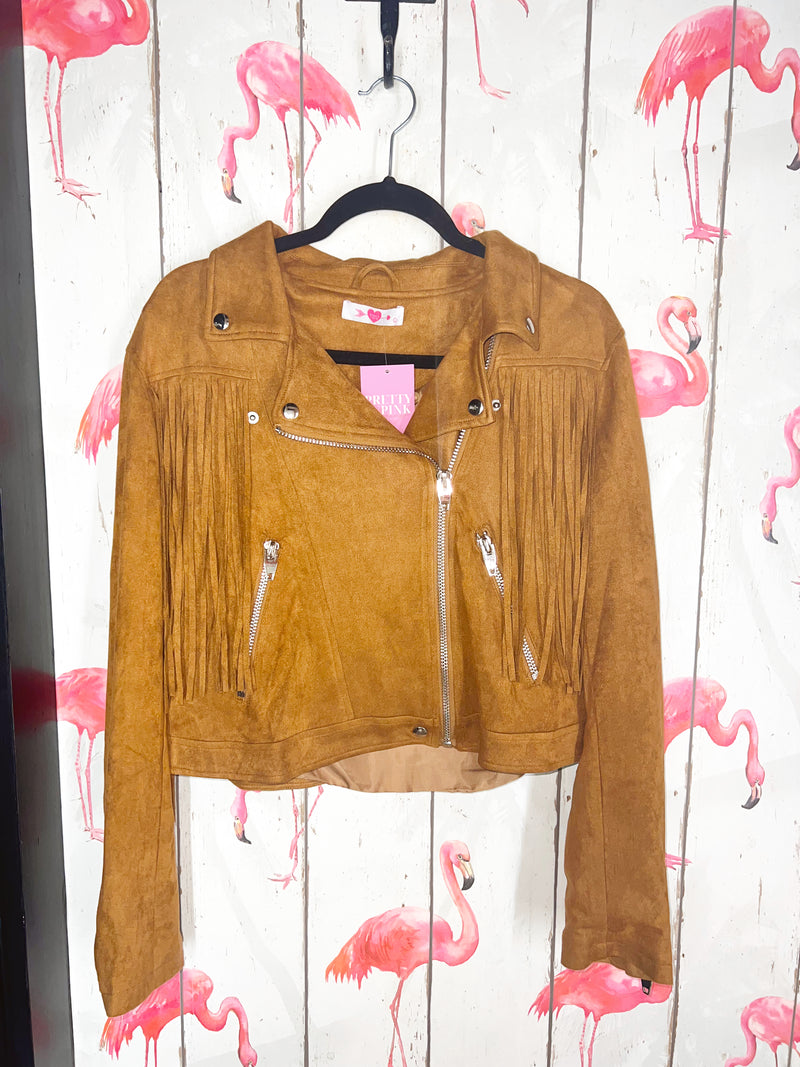 TAN SUEDE FRINGE JACKET