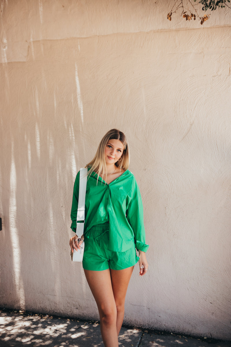 Leon Oversize Button Up - Green