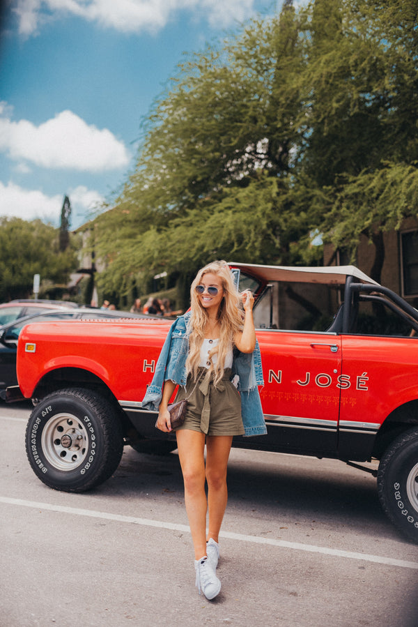 KHAKI GREEN SHORTS