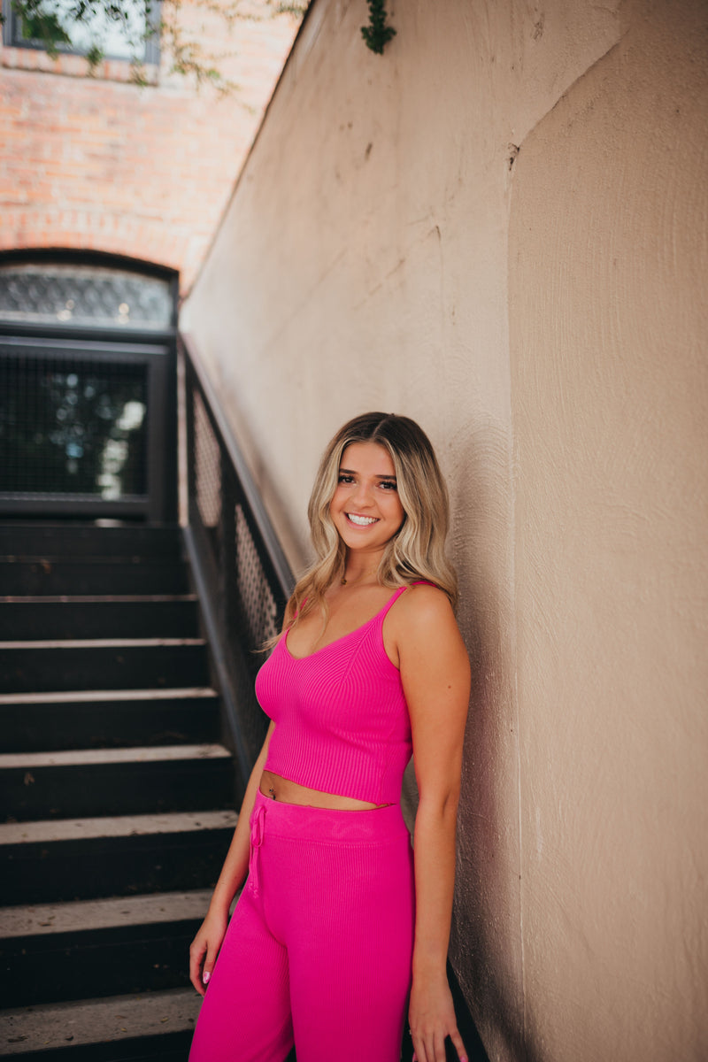 Solid Two Piece Set - Fuchsia