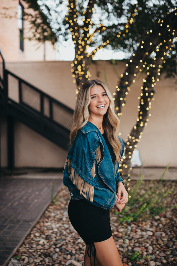 Twist & Shout Fringe DenimJacket