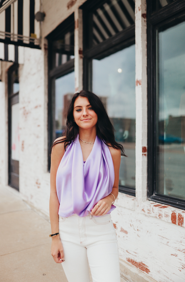 Jasmine Lavender Silk Scarf