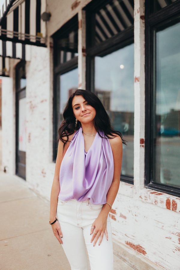 Jasmine Lavender Silk Scarf